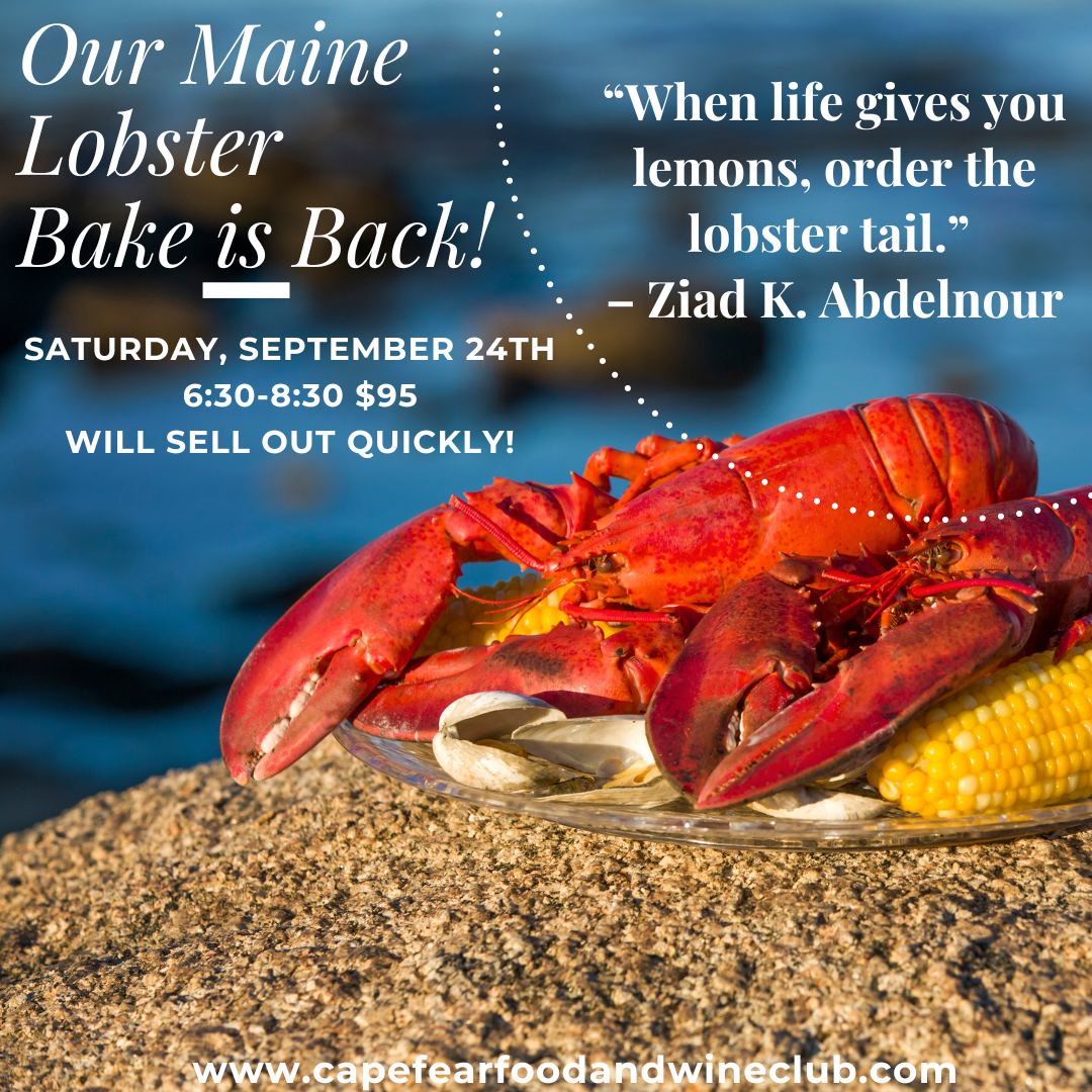 Maine Lobster Bake with Patty Tarr! - Cape Fear Food and Wine Club